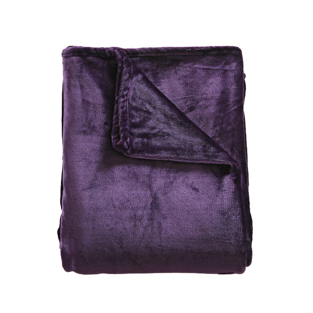 DreamZ 320GSM Ultra Soft Mink Blanket in aubergine color, showcasing its plush texture and generous size of 220x160cm.